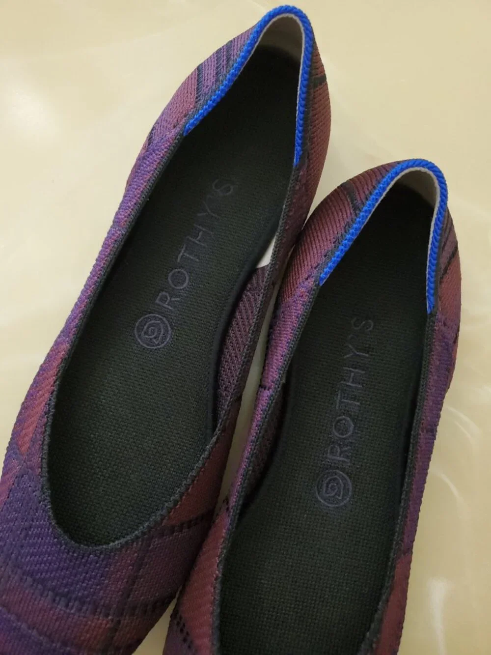 Rothy’s Cranberry Plaid The Square Toe Slip On Ballet Flats Size 9.5